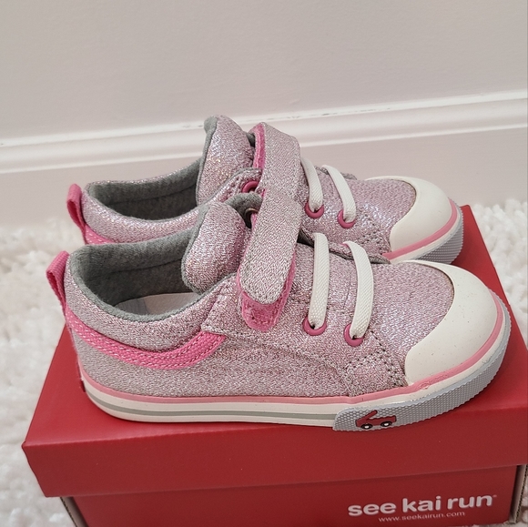 NIB See Kai Run Kristin Pink Glitter Sneakers for Kids - Picture 6 of 7